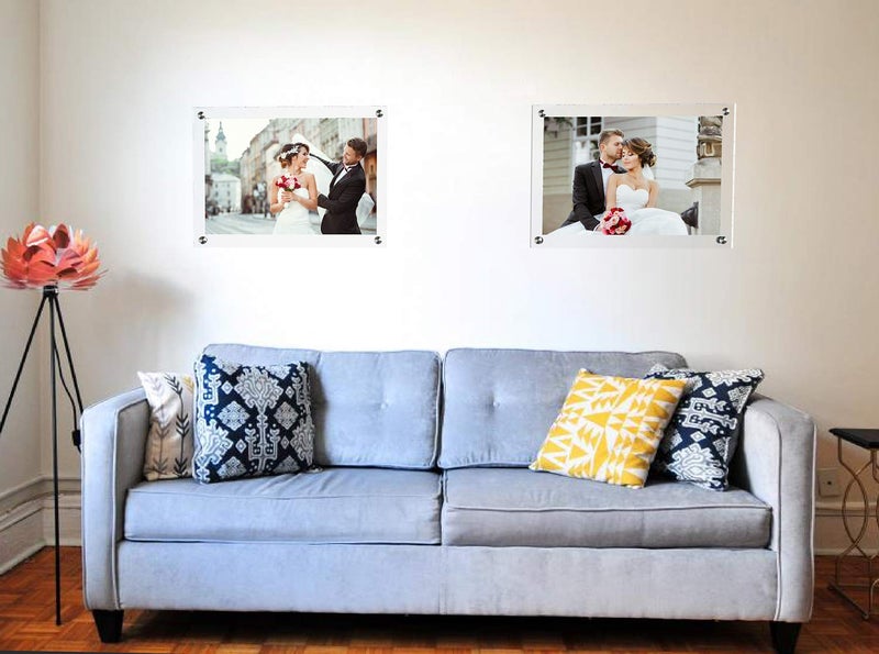 Magicool Hanger Magicool 8.5x11 Clear Acrylic Wall Mount Floating Double Panels Frameless Picture Frame for Picture Photo Degree Certificate Home or Office(Full Frame is 9.5 x 12 inch) - Image 4